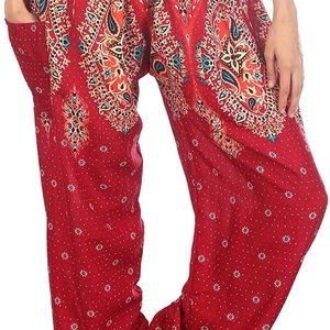 LOFBAZ Floral 1 Burgundy Light Weight Women's Yoga